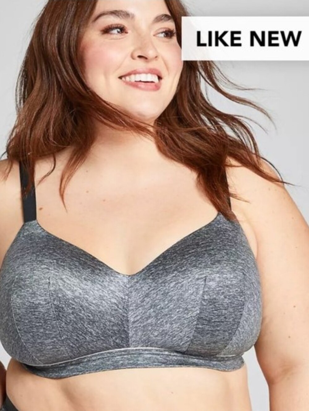 Cacique 40DDD Modern Lightly Lined Lounge Wireless Bra - Heather Gray